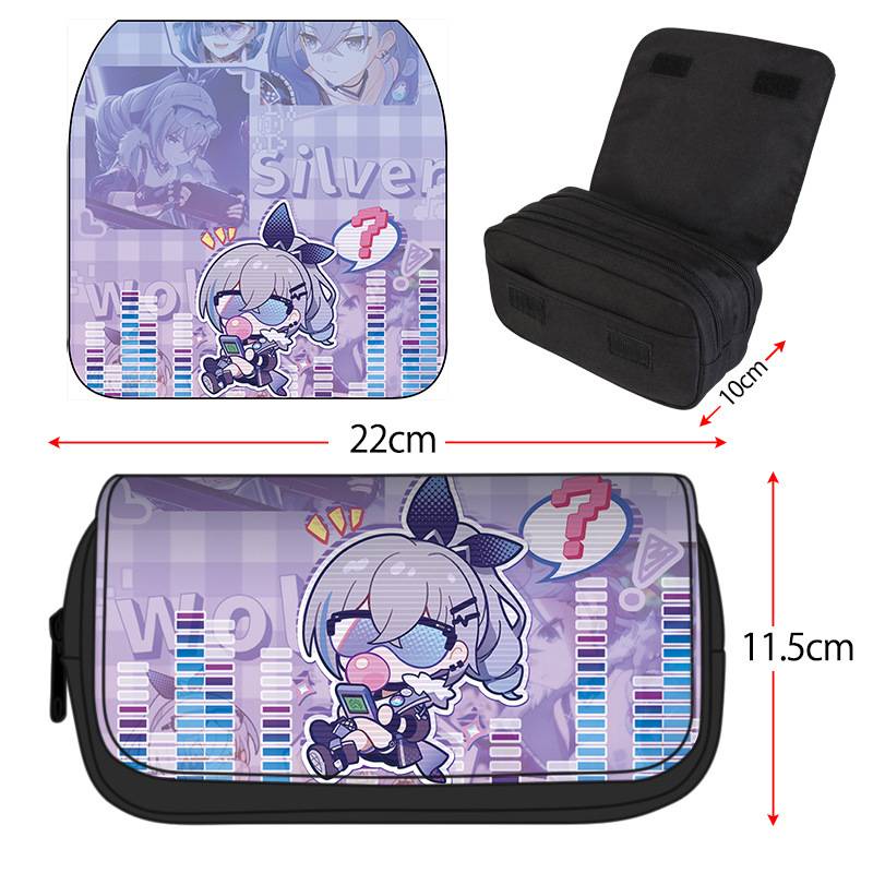 Sq3 honkai star rail phim hoạt hình anime hộp bút chì hộp bút chì canvas dung lượng lớn hộp đựng bút chì học sinh hộp văn phòng phẩm