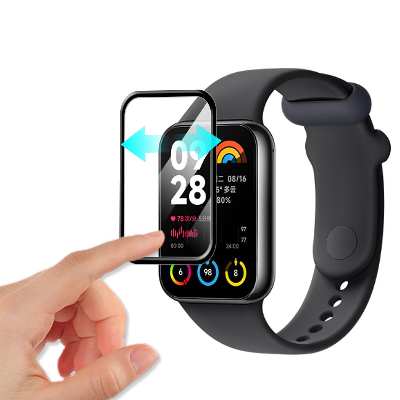Đối với xiaomi mi smart band 8 / pro full cover mạ trong suốt pet mềm pmma film bảo vệ màn hình cong 3d - kính cường lực không phải