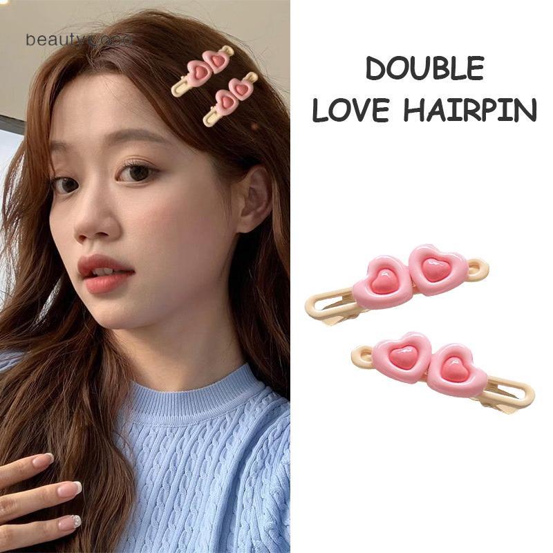 Beautycoco🍊Kẹp tóc mái hình trái tim màu kẹo ngọt thời trang cho nữ