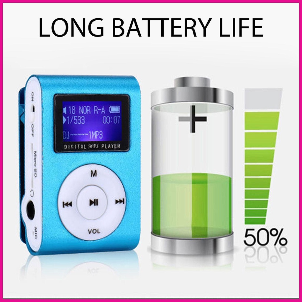 Máy nghe nhạc mp3 với màn hình kẹp kim loại máy nghe nhạc mp3 máy nghe nhạc mp3 mini cầm tay cho người lớn và colleage fotvn