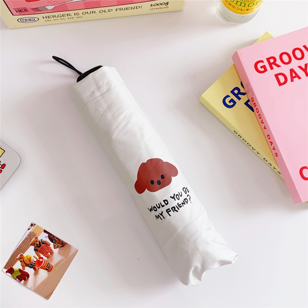 Ô dù cute gấp gọn ô cầm tay dễ thương cute chắc chắn đi nắng đi mưa thoải mái họa tiết hình gấu đáng yêu