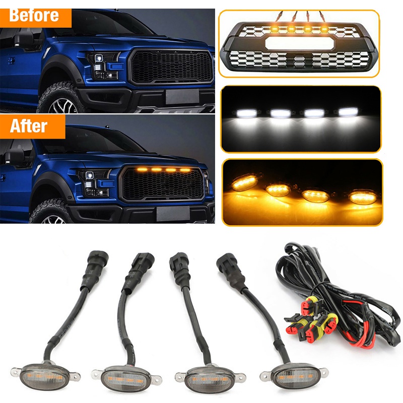 12v led drl đèn lưới tản nhiệt phía trước ô tô đèn mắt đại bàng đèn nhấp nháy đèn cảnh báo ô tô phụ kiện ô tô