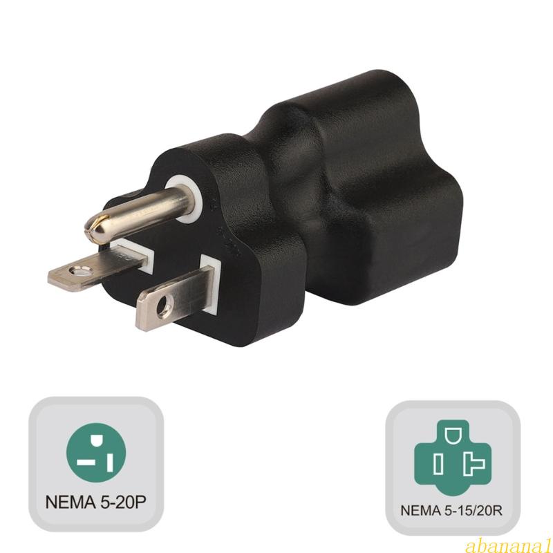 Đầu Nối Chuyển Đổi Đầu Cắm Abana Nema 5-20P Sang Ổ Cắm Nema 5-15 / 20R 3 Chấu