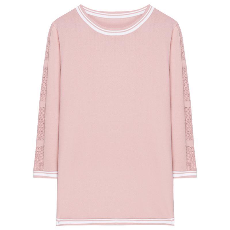 Áo Thun Tay Lửng Dáng Rộng Bằng Lụa Lạnh Mỏng Màu Trơn Thời Trang Mùa Hè Hàng Mới Dành Cho Bạn Nữ