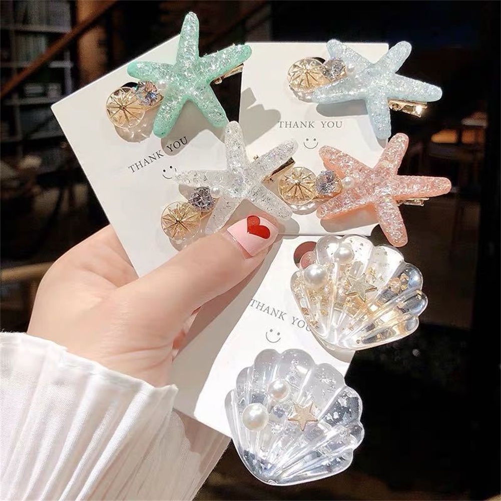 Kẹp Tóc Acrylic Đơn Giản Thời Trang Mori Sao Biển Mùa Hè
