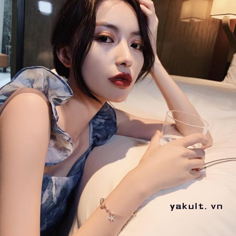 🎀 yakult 🎀Vòng đeo tay Gmai phối hạt ngọc ngôi sao mặt trăng thời trang xinh xắn cho nữ