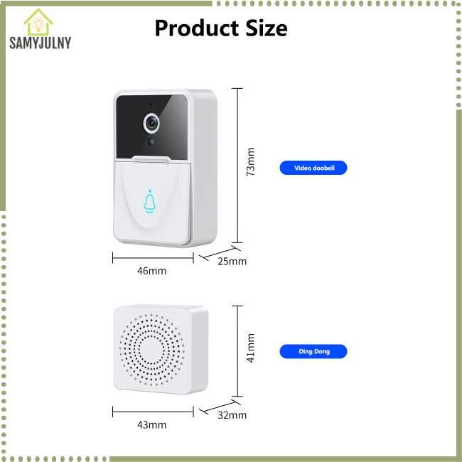 Chuông Cửa Có Camera Thông Minh SAM X3 Kết Nối Wifi Hỗ Trợ Tầm Nhìn Ban Đêm