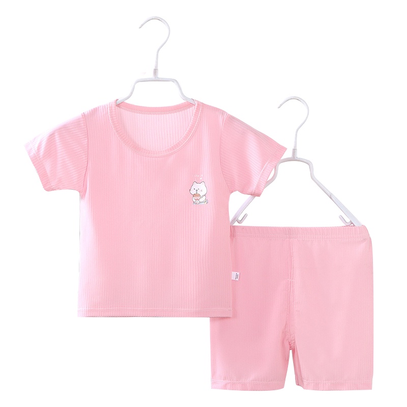 Bộ Đồ Thể Thao Áo Thun Tay Ngắn Phối Quần Short Thoáng Khí In Hoạt Hình Thời Trang Mùa Hè Cho Bé