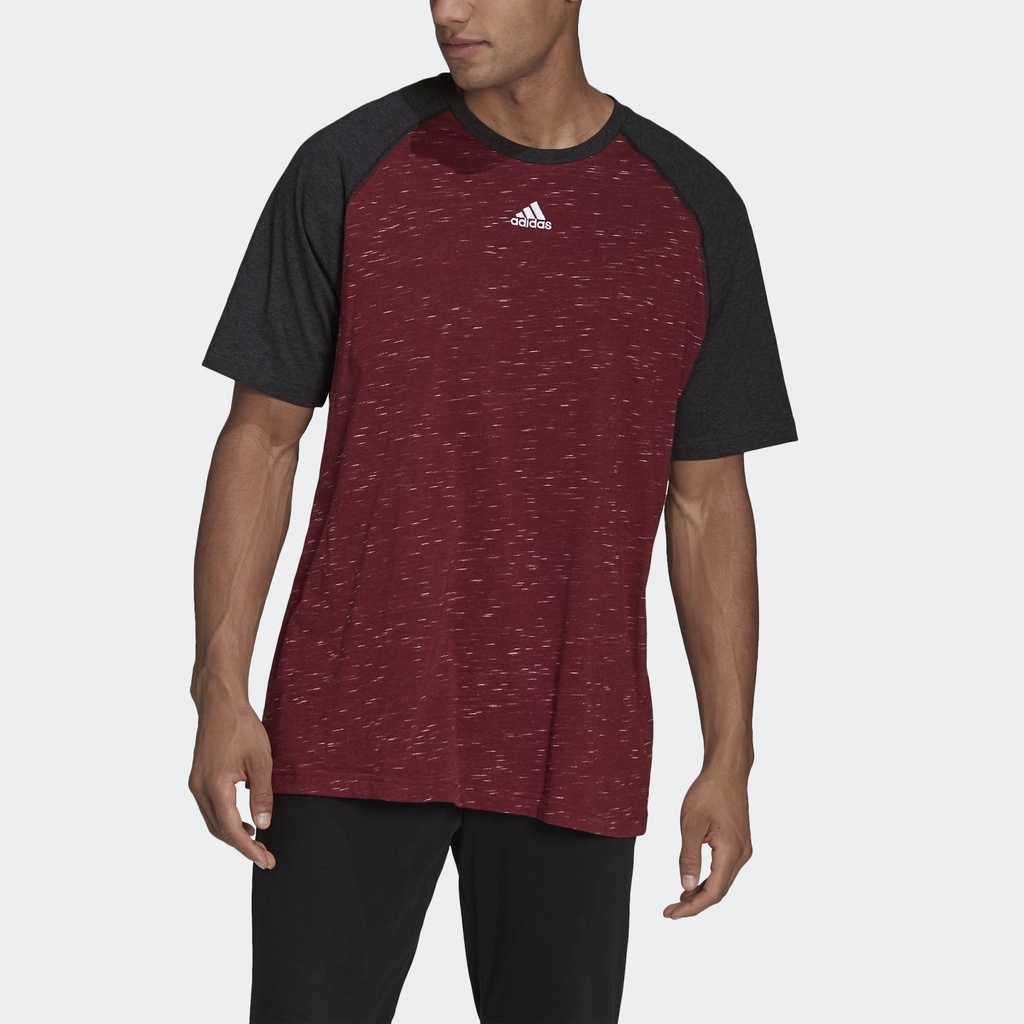 Adidas Phong cách sống Áo Thun Tay Raglan Mélange Essentials Nam Đỏ HE1798