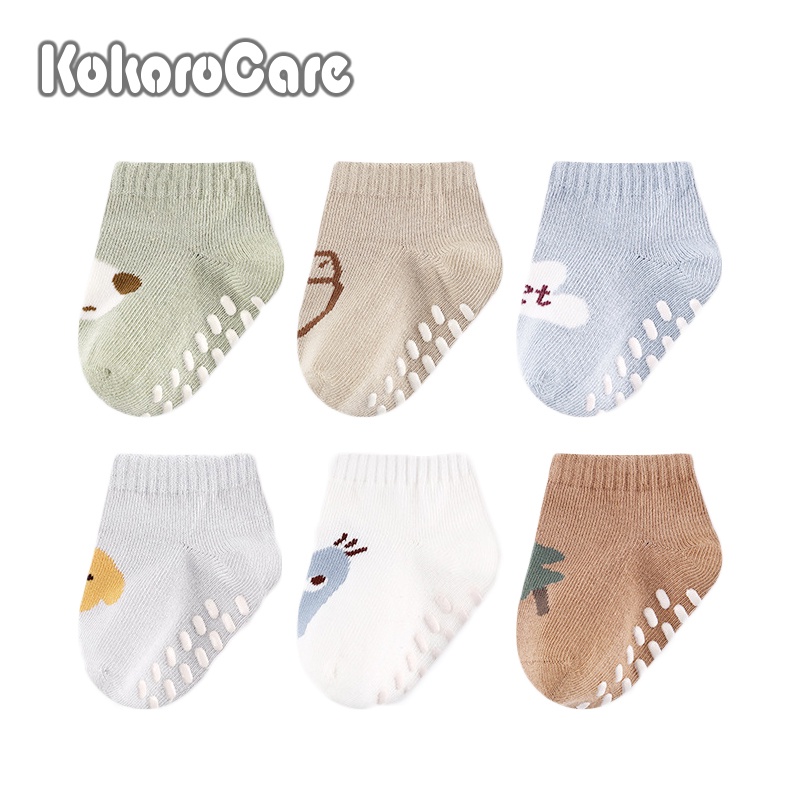 Set 3 đôi tất cotton KOKOROCARE MSW-108 2023 XS / S in hình cún dễ thương cho bé 0-3 tuổi