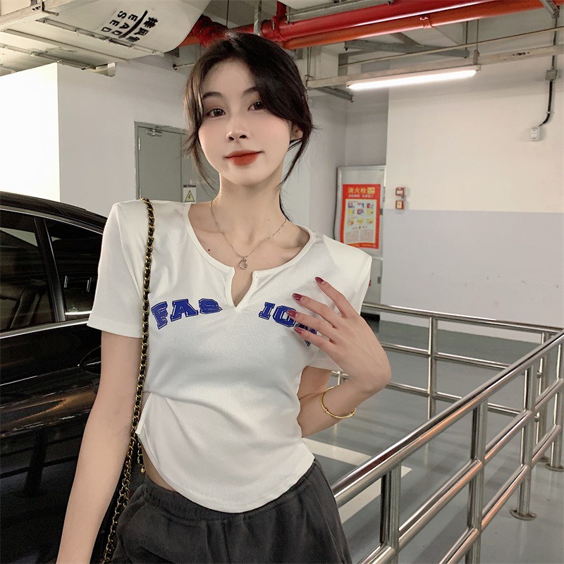 NRVP Áo Thun Tay Ngắn In Họa Tiết Phong Cách Hàn Quốc Mới Cho Nữ