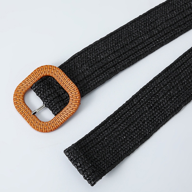 1 Thắt Lưng Vải Lanh Cotton Rộng 4cm Khóa Vuông Phong Cách Retro