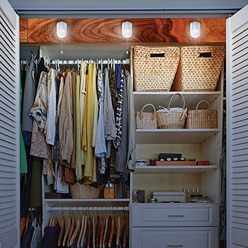 Đèn LED Có Dây Kéo Dùng Trang Trí Tủ / Nhà Vệ Sinh / Phòng Ngủ Sử Dụng Pin DGE YKT