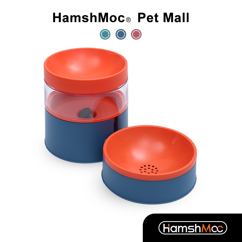 HamshMoc Bộ Bát Đựng Thức Ăn Nước Uống Tự Động 2 Trong 1 Có Thể Tháo Rời Cho Thú Cưng