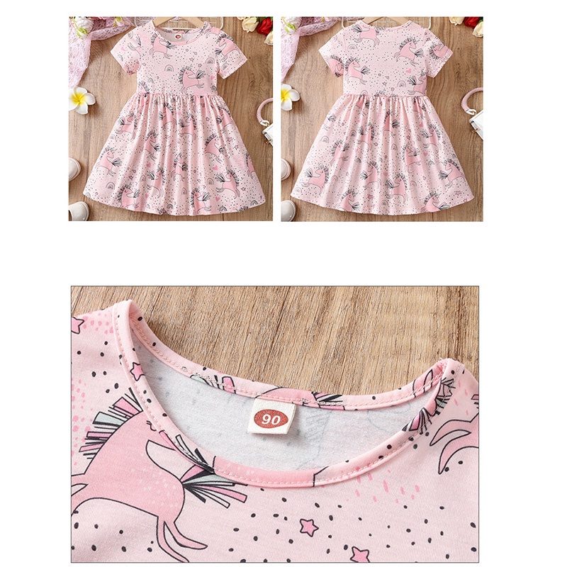 Đầm Công ChúA, In HìNh NgựA Unicorn Cho Bé GáI