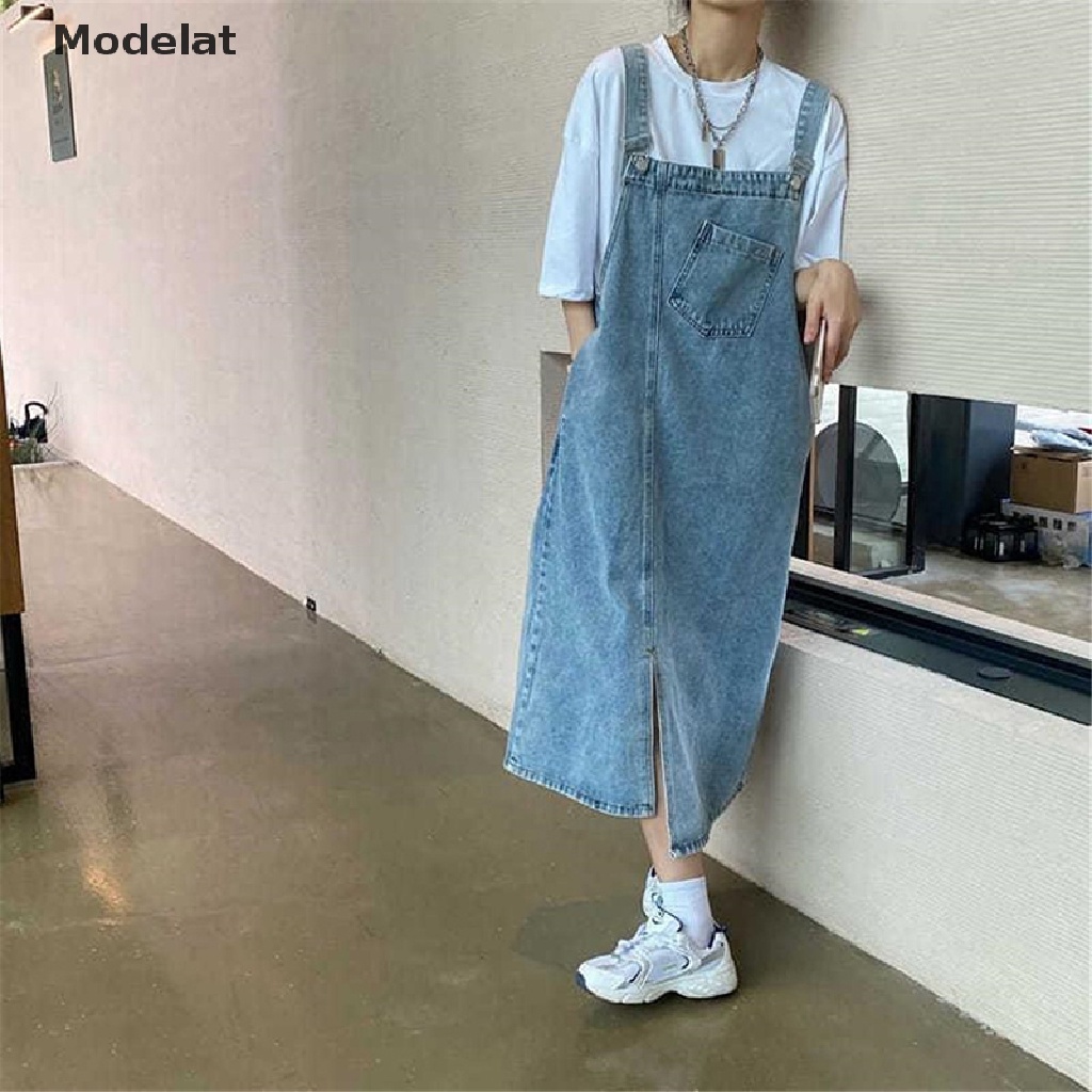 Đầm Dây Denim Midi Dáng Dài Không Tay Phong Cách Cổ Điển 2023 Cho Nữ