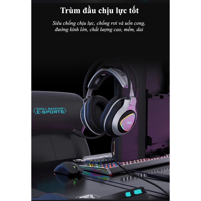 Tai nghe ZIDLI zcore ZH-A10 âm thanh vòm 7.1 RGB Full Box - Hàng chính hãng