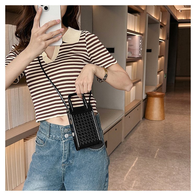 Túi Đeo Chéo Mini Hình Vuông Đựng Điện Thoại Thiết Kế Đơn Giản Thời Trang Cho Nữ