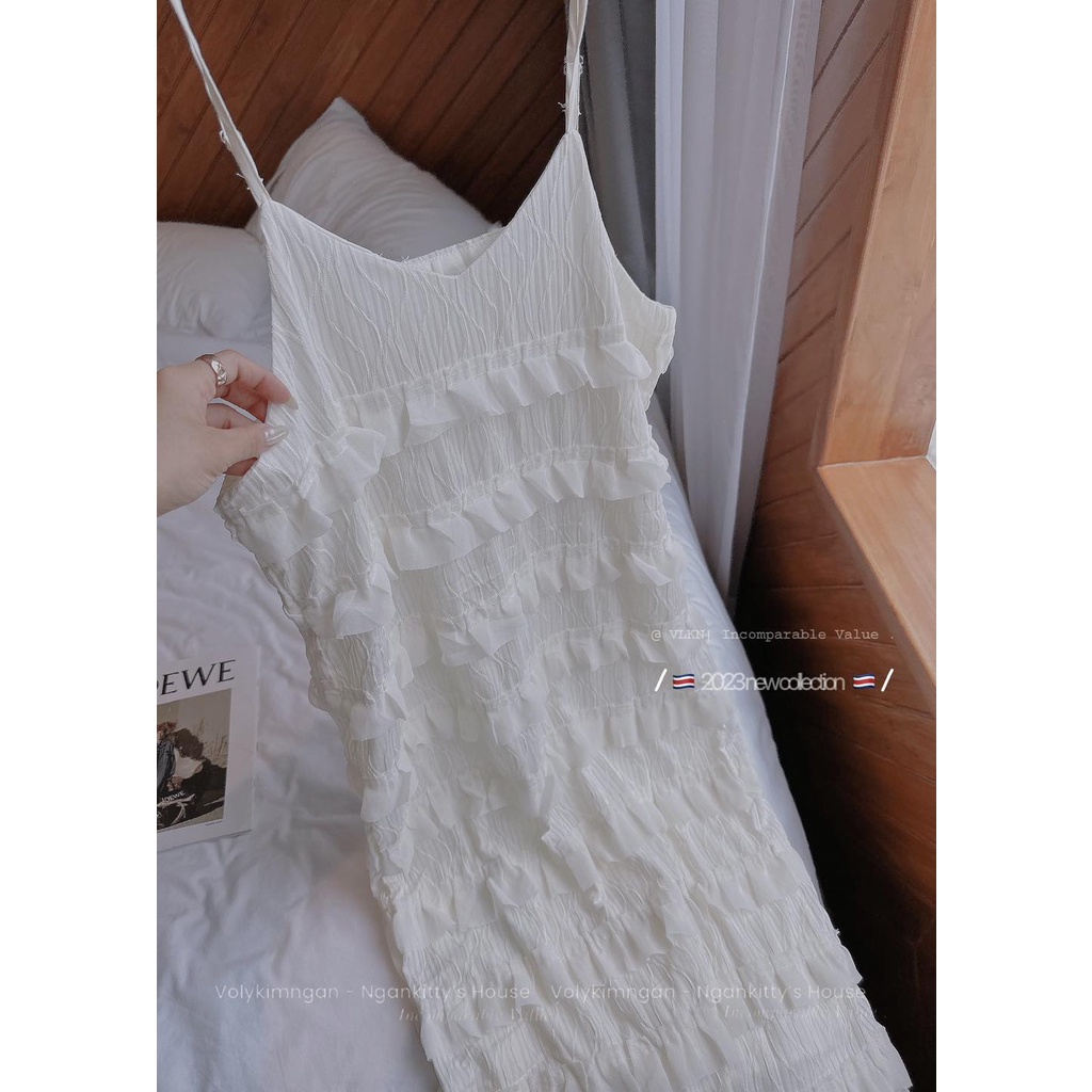 Váy hai dây ren tầng