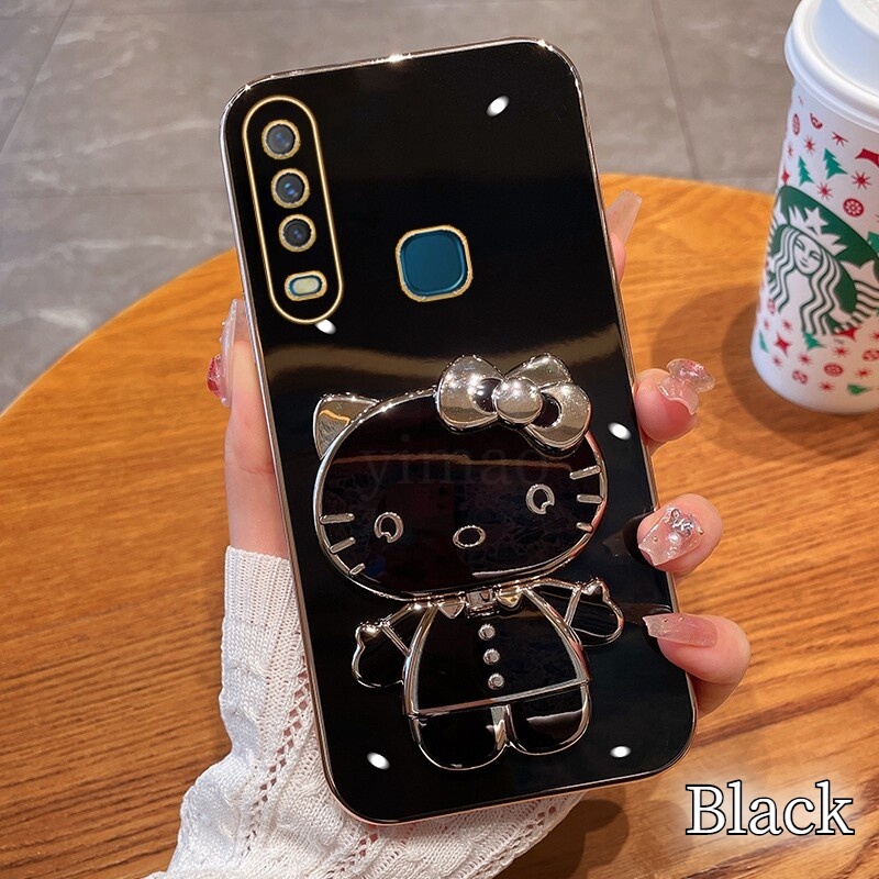 Ốp Điện Thoại Mềm Có Giá Đỡ & Gương 3D Cho Vivo 1916 1928 1901 1902 1903 1904 1906 1915 1933 1818 1819