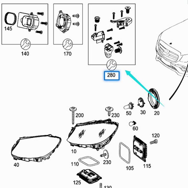 Giá Đỡ Cố Định Đèn Pha Chuyên Dụng Chất Lượng 2058205902 2058206002 Cho Mercedes-Benz C-Class W205