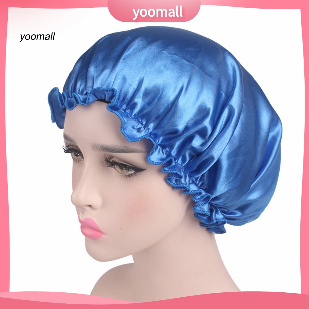 Mũ Trùm Đầu Bằng Satin Mềm Mại Co Giãn Chăm Sóc Tóc Khi Ngủ