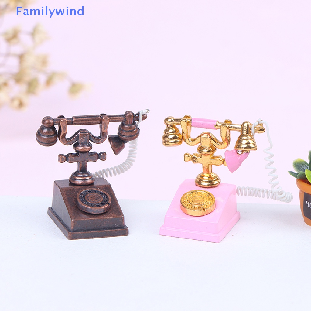 Điện Thoại Cổ Điển Mini Bằng Hợp Kim Tỉ Lệ 1 / 12 Trang Trí Nhà Búp Bê