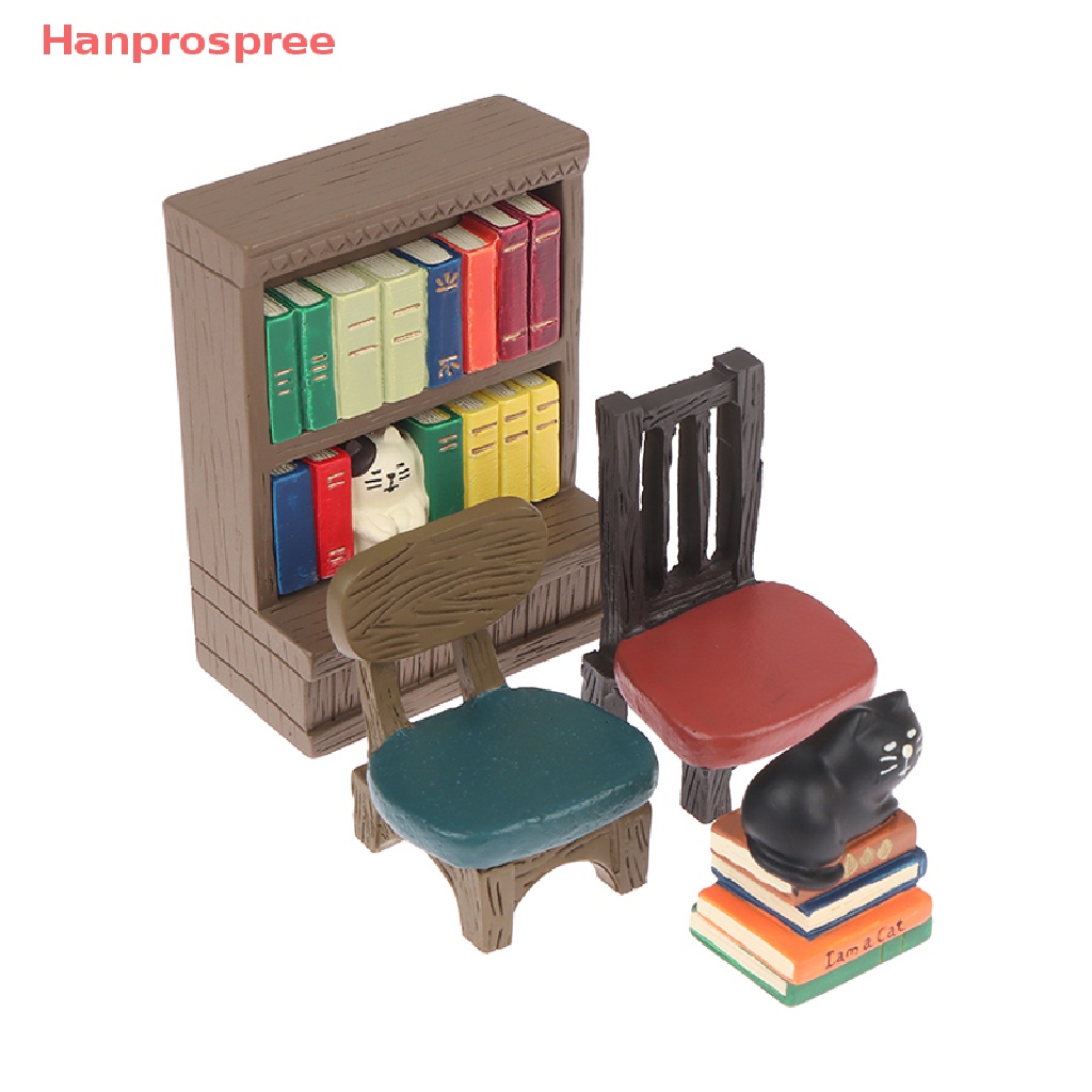 Mô Hình Kệ Sách Hình Mèo Đen Tỉ Lệ 1: 12 Trang Trí Nhà Búp Bê