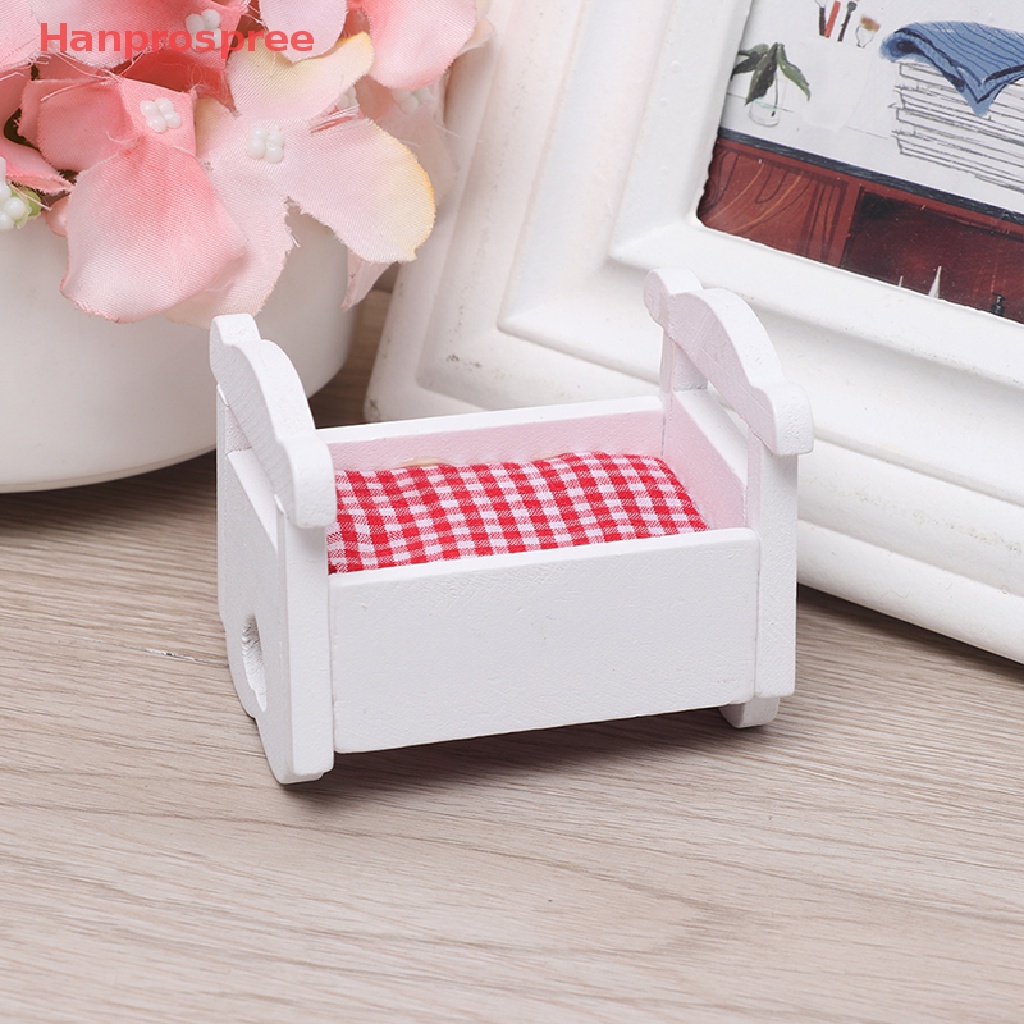Mô Hình Giường Ngủ Màu Trắng Tỉ Lệ 1: 12 Trang Trí Nhà Búp Bê