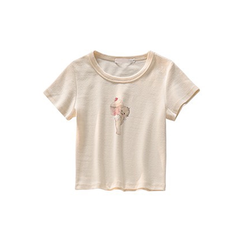 NRVP Áo Thun Tay Ngắn In Họa Tiết Phong Cách Hàn Quốc Mới Cho Nữ