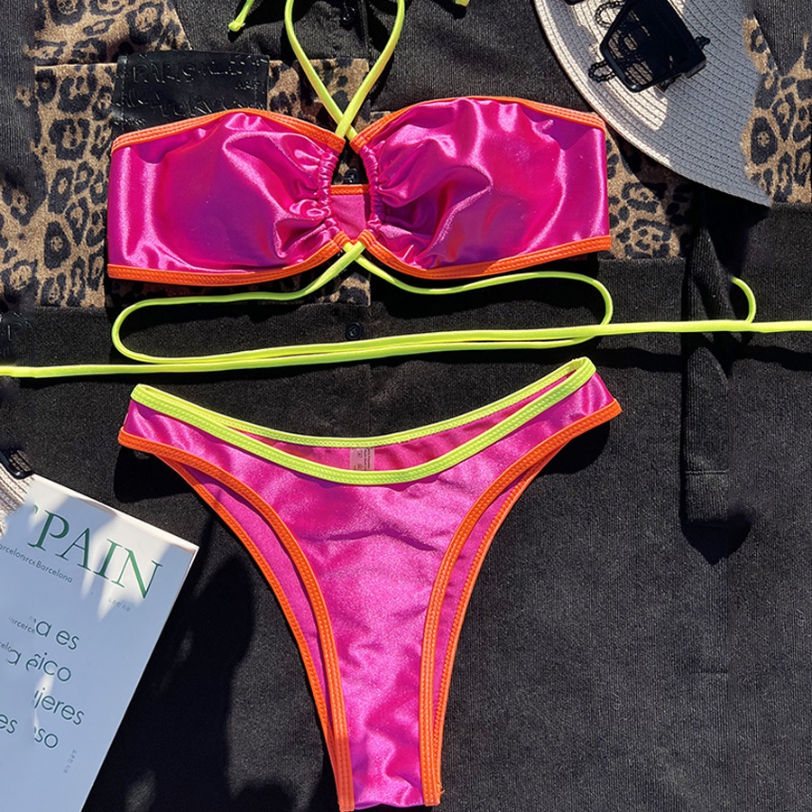 Bikini Hai Mảnh Phối Dây Kim Loại Gợi Cảm Quyến Rũ Dành Cho Nữ