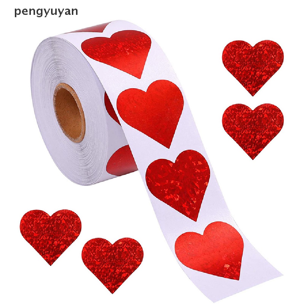 Cuộn 500 Miếng Dán Hình Trái Tim In Chữ Thank You Độc Đáo Dùng Trang Trí