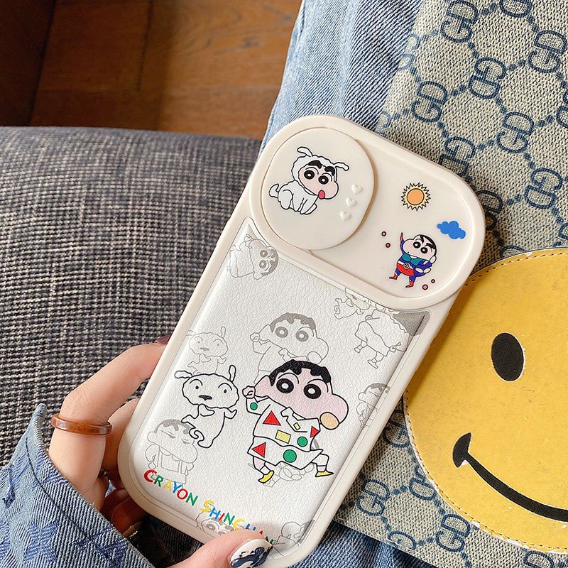 Ốp lưng nắp trượt tròn couple Nhân vật hoạt hình iPhone 14 XR 13 11 12 Pro Max 8 7 6 6S Plus X Xs Max Se 2020 13 12 11 Ốp lưng