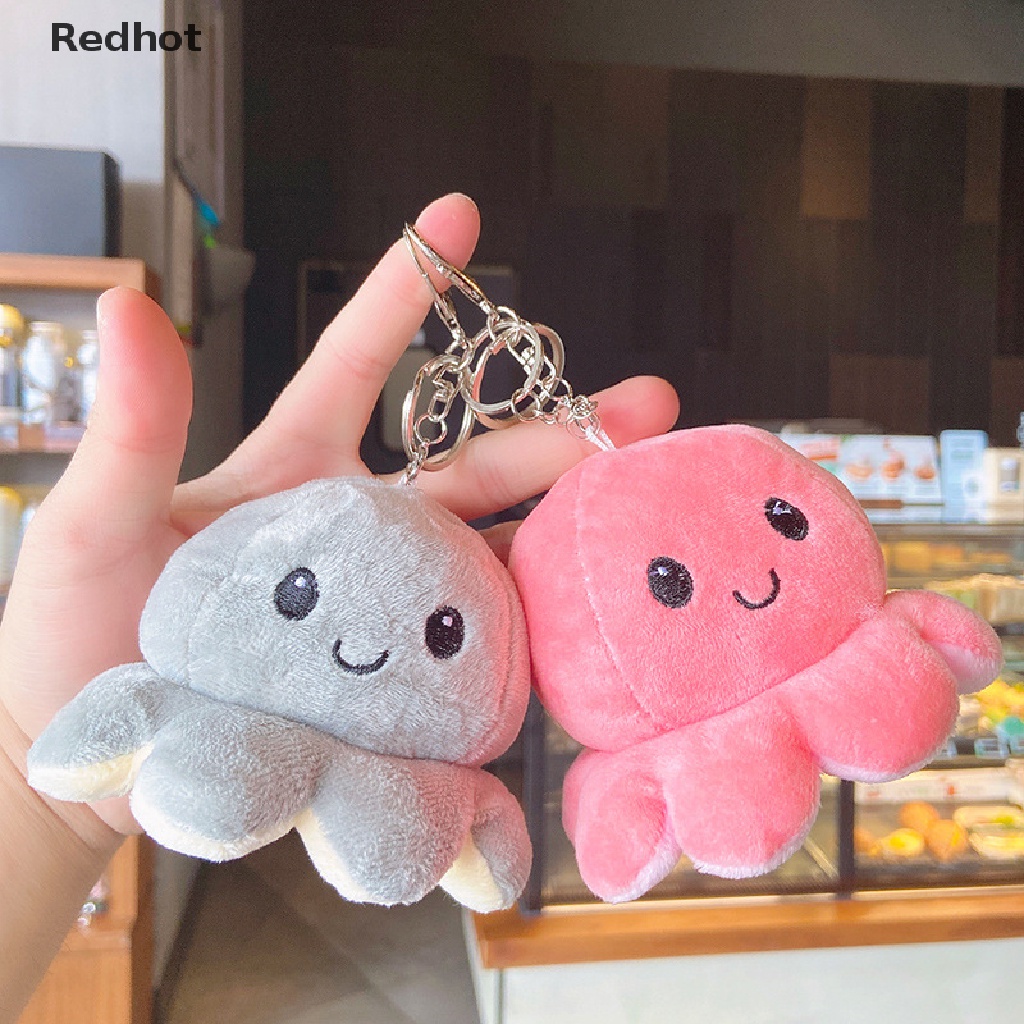 < Redhot > Móc Khóa Hình Bạch Tuộc Nhồi Bông Mềm Mại Đáng Yêu