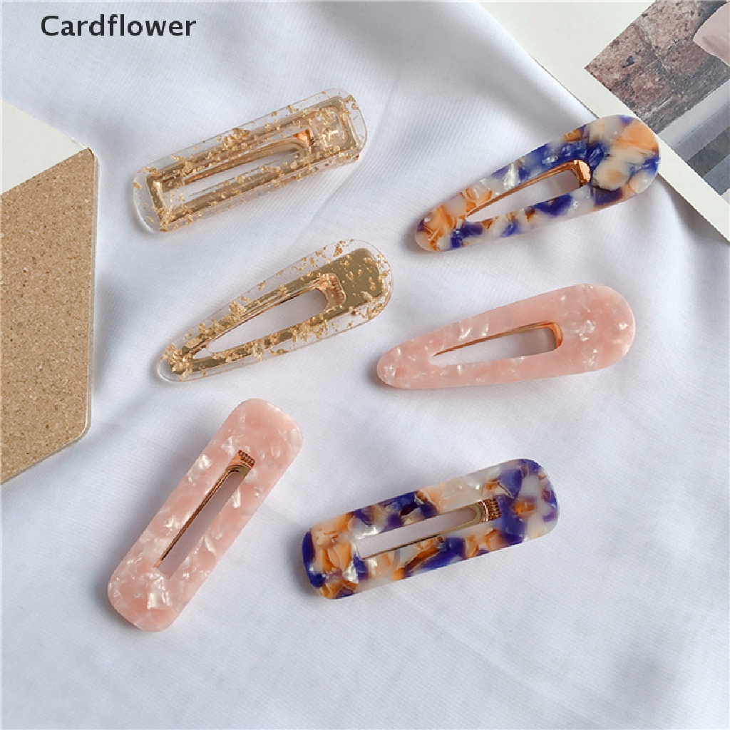 &lt; Cardflower &gt; 1 Kẹp Tóc Mái Hiên Hình Học Acetic Acid Dành Cho Nữ