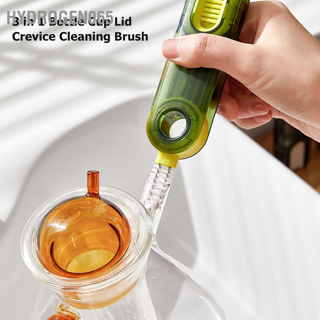 Bàn chải làm sạch kẽ hở nắp chai 3 trong 1 đa năng cho núm vú Hydrogen065