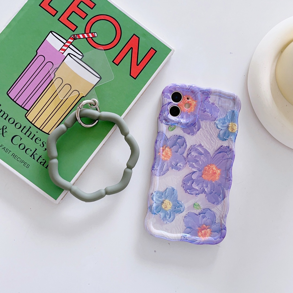 Ốp Điện Thoại Silicon Mềm Họa Tiết Hình Thoi Gắn Dây Đeo Cổ Tay Chống Thất Lạc