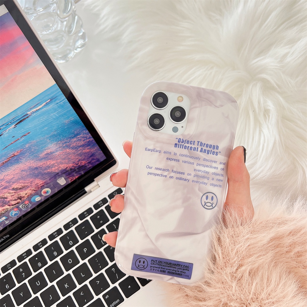 Ốp Điện Thoại TPU Dẻo Họa Tiết Mặt Cười Kèm Giá Đỡ Chống Sốc / Rơi Cho iphone 14 Pro Max 13 12 11