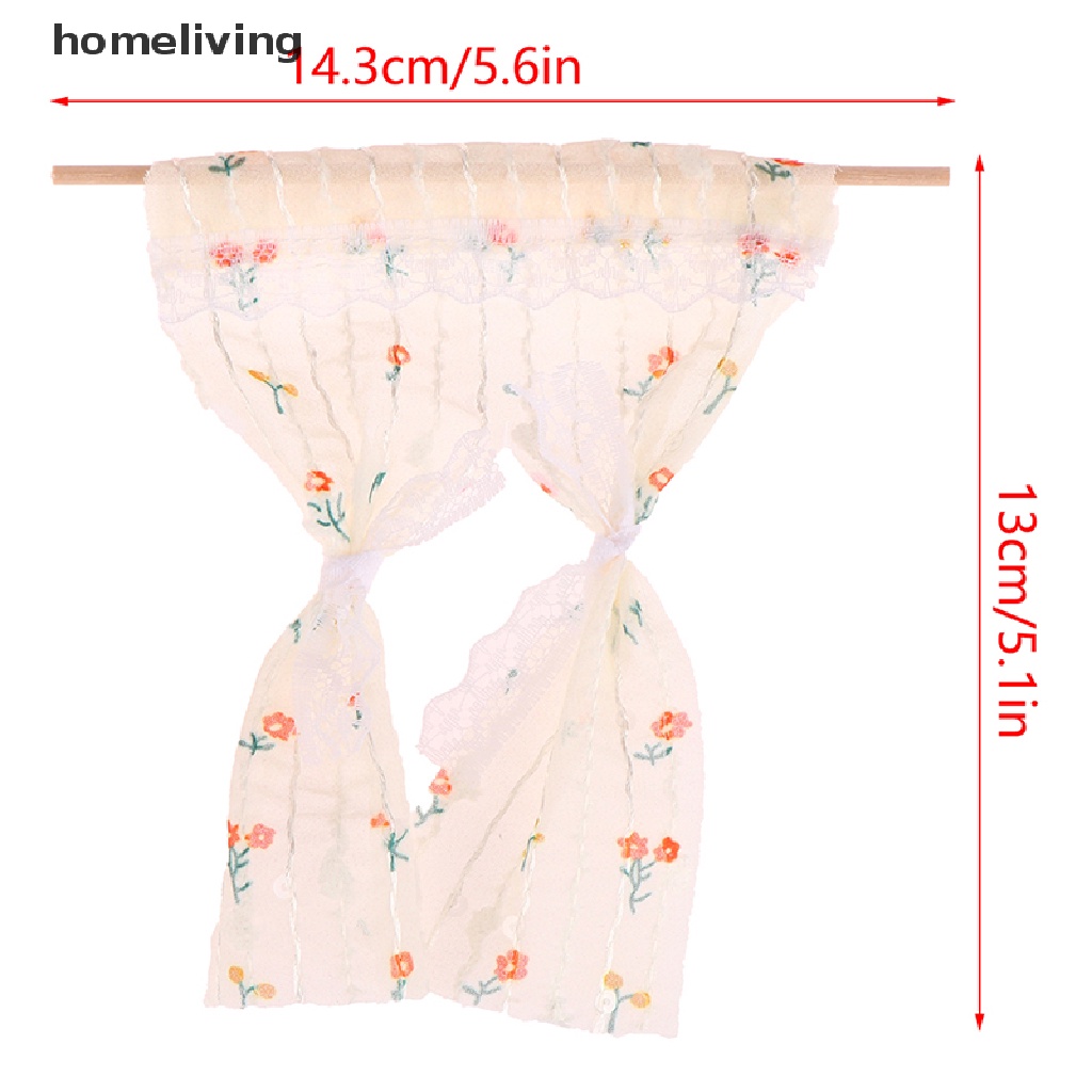 1 Rèm Cửa Ren Hoa Cúc Xinh Xắn Cho Nhà Búp Bê Tỉ Lệ 1: 12