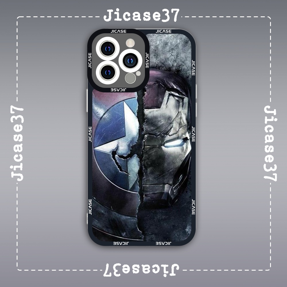 Ốp lưng iphone Cute Case Iron Man x Captain American Marvel Comics Tặng Kèm Phụ Kiện Túi Xách MK Hình Cute Case