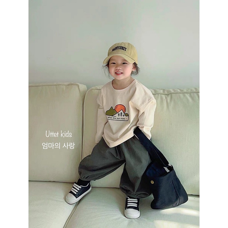 ÁO THUN TAY DÀI HÌNH PHONG CÁCH HÀN QUỐC CHO BÉ GÁI VÀ BÉ TRAI 2379