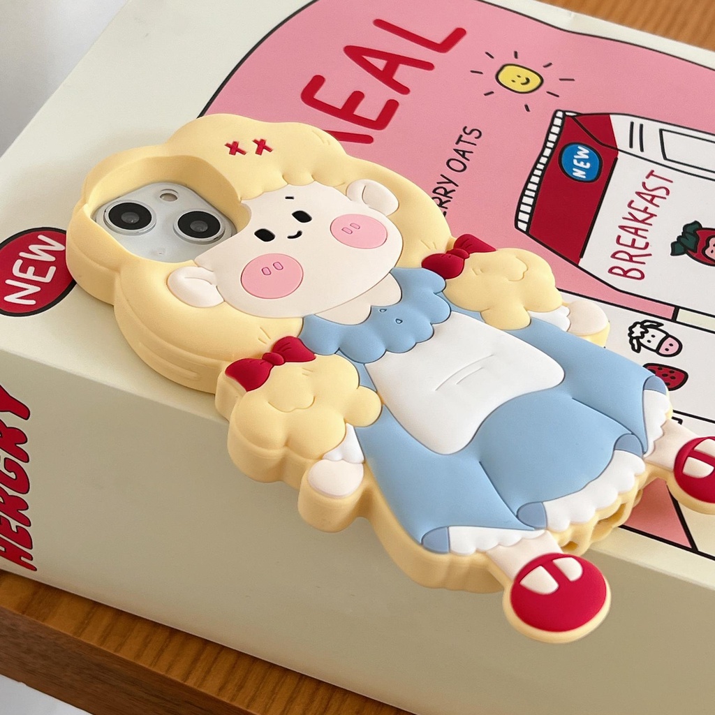 Ốp Điện Thoại Silicon tpu Mềm Hình Hoạt Hình 3D Bảo Vệ Toàn Diện Cho iPhone 14 13 Pro MAX 12 11