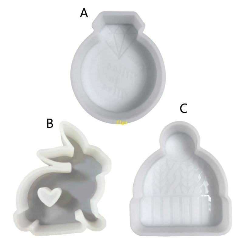 Khuôn Silicone Tạo Hình Kim Cương / Thỏ / Mũ Len Làm Xà Phòng Đất Sét Thủ Công DIY