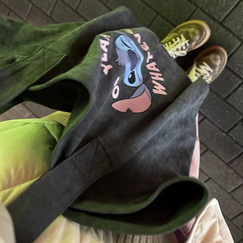 Túi Xách Đeo Vai Vải Bạt Sức Chứa Lớn Hình Stitch Cầm Tay Mẫu Mới 2023 Cho Nữ