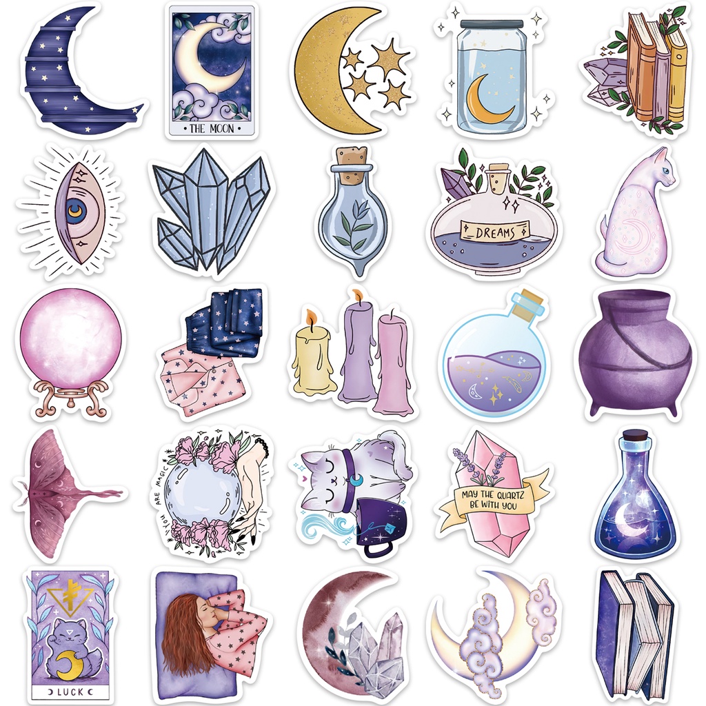 ❉ Set 03 Sticker Dán Trang Trí Phòng Đẹp Mắt ❉ Bộ 50 Sticker Chống Thấm Nước Họa Tiết Doodle Hợp Thời Trang