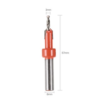 Alloy Drill Bits 3mm*8mm Rotary Tool Hole Countersink Woodworking Chamfering sunnyfun
