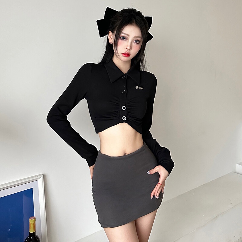 Áo Thun Màu Trơn Phong Cách Thời Trang Đường Phố Dễ Phối Đồ Kliou 2023