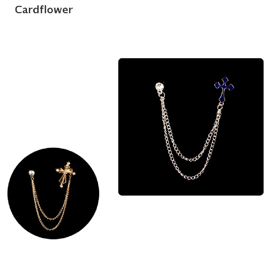 < Cardflower > Trâm Cài Áo Phối Dây Xích Tua Rua Pha Lê Hình Thiên Thần Thời Trang Cho Nam Và Nữ