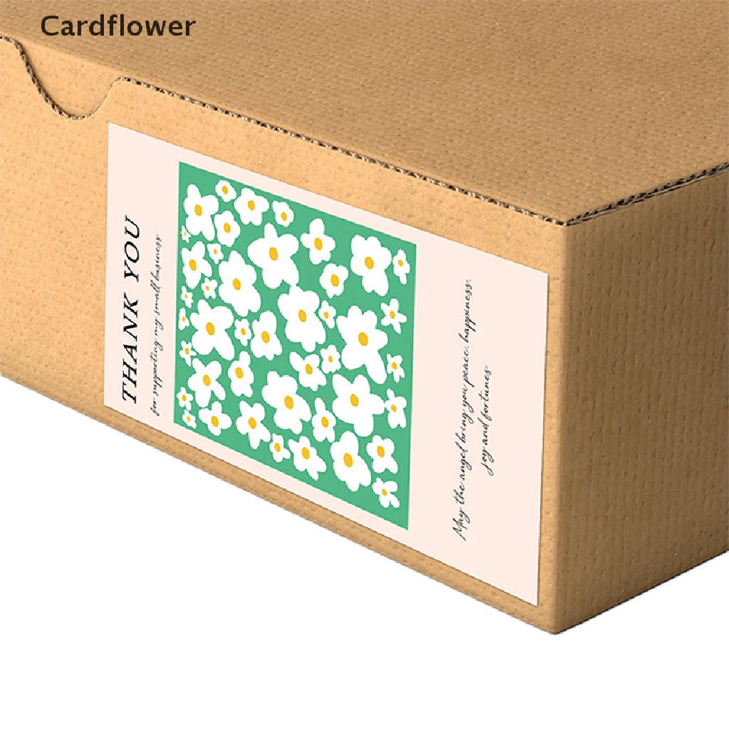 Bộ 50 Miếng Dán Niêm Phong Bao Bì Thực Phẩm In Chữ Thank You Và Hoa