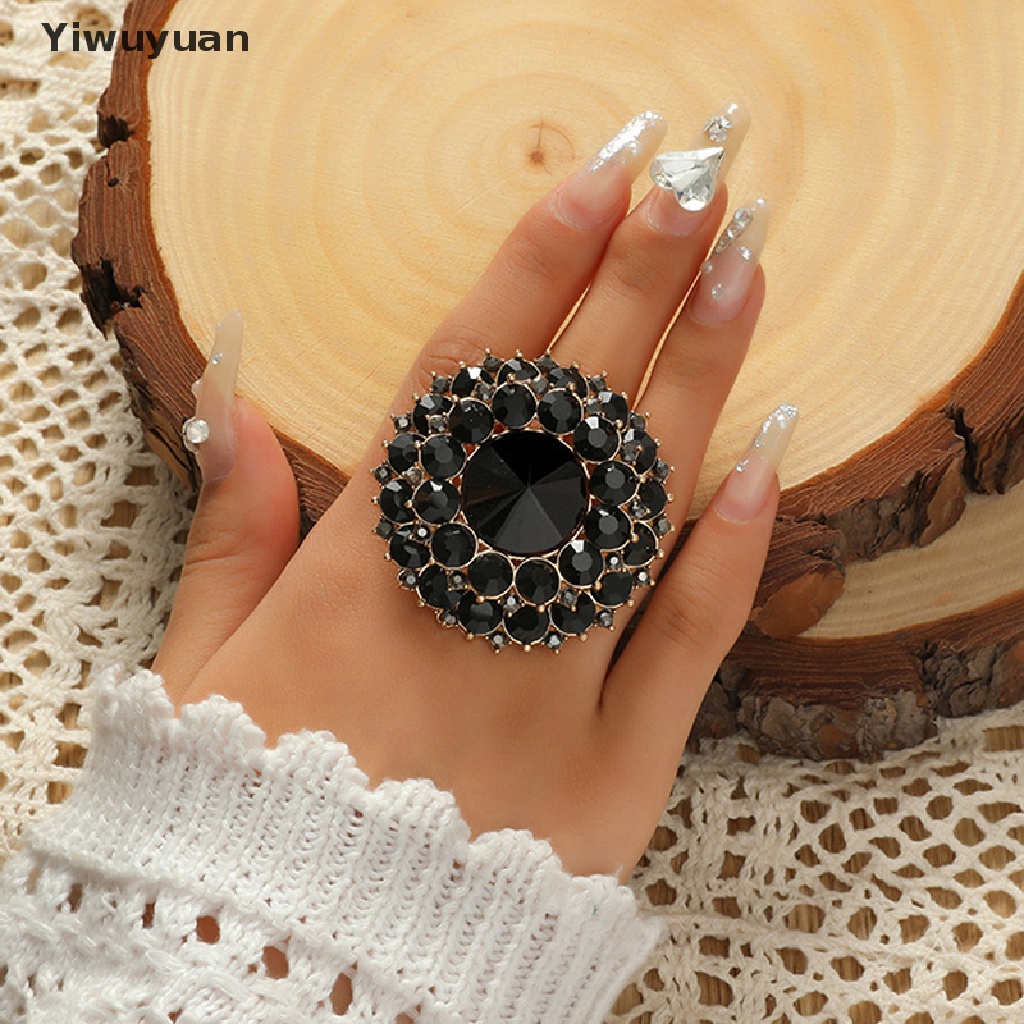 < Yiwuyuan > Nhẫn Đính Đá Pha Lê Lớn Phong Cách Boho Cổ Điển Độc Đáo Làm Quà Tặng Sinh Nhật / Đám Cưới Cho